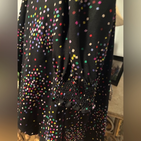KATE SPADE CONFETTI PRINT SMOCKED SHIRT DRESS Zip Front Size 10 - Picture 7 of 16